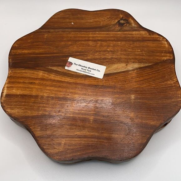 The Wooden Basket Hand-carved Collapsible Wooden Basket Excellent Craftsmanship - Picture 5 of 17